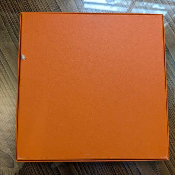 HERMES Ottomane Ceramique Blue Red 90 cm Silk Square Scarf w/ Box RARE - Picture 15 of 16